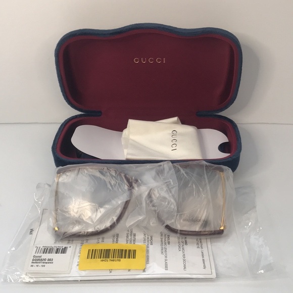 New - GUCCI WOMENS SQUARE TRANSPARENT SUNGLASSES GG0592S-003 - Picture 14 of 14